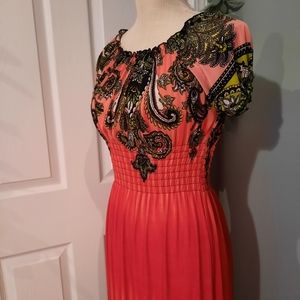 Pink Boho Maxi Dress